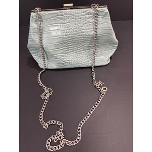 BCBGeneration Mint Croc-Embossed Crossbody Bag with Chain Strap